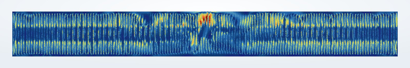 Optimised arrangement: velocity holds across the full length of the cell.